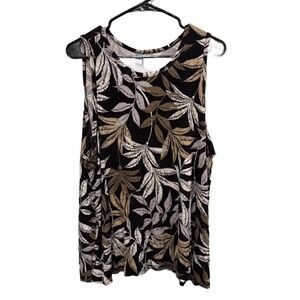 Old Navy Luxe Swing Tank Black Gold and Silver Sleeveless Tank Top Size XXL